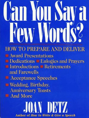 cover image of Can You Say a Few Words?, Second Revised Edition